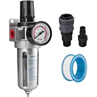 Los mejores  - NANPU 1-2&quot- BBSP Filtro Regulador de Aire- Separador de Agua y Reductor de Presión- Elemento de Latón de 5 μm- Recipiente…